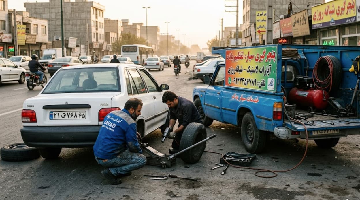 شماره تماس پنچرگیری سیار در زنجان